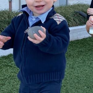 Burberry Navy Blue Kids Sweater